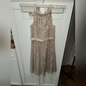Girls tan davids bridal dress size 10